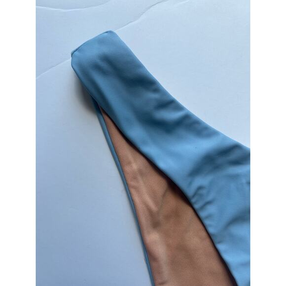 5/$25 J. Crew Curved-Waist Cheeky Bikini Swimsuit Blue Bottom S Small New - Picture 2 of 7